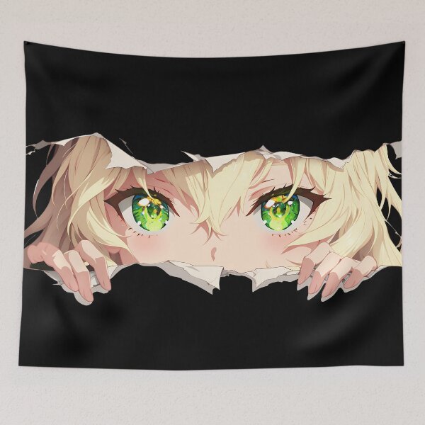 Item preview, Mikaela Hyakuya Seraph Of The End Ripped Paper Peeking Eyes designed and sold by PMartistStudio.