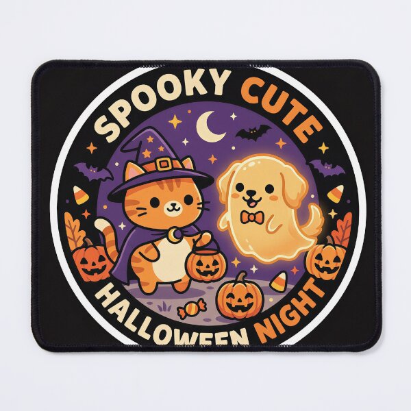 Item preview, Spooky Cute Halloween Cat & Ghost Dog – Kawaii Trick or Treat Night Design designed and sold by Furfolkz.