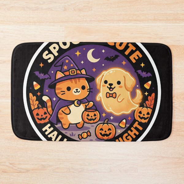 Item preview, Spooky Cute Halloween Cat & Ghost Dog – Kawaii Trick or Treat Night Design designed and sold by Furfolkz.