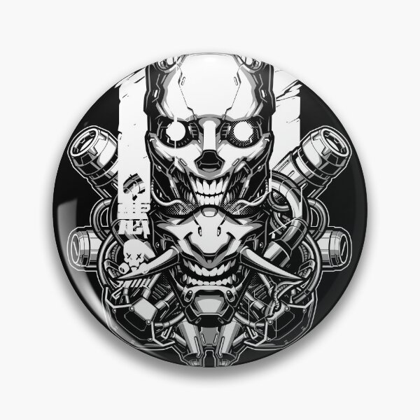 Item preview, Cyberpunk Mecha Skull Black and white designed and sold by Blackout  Brother.