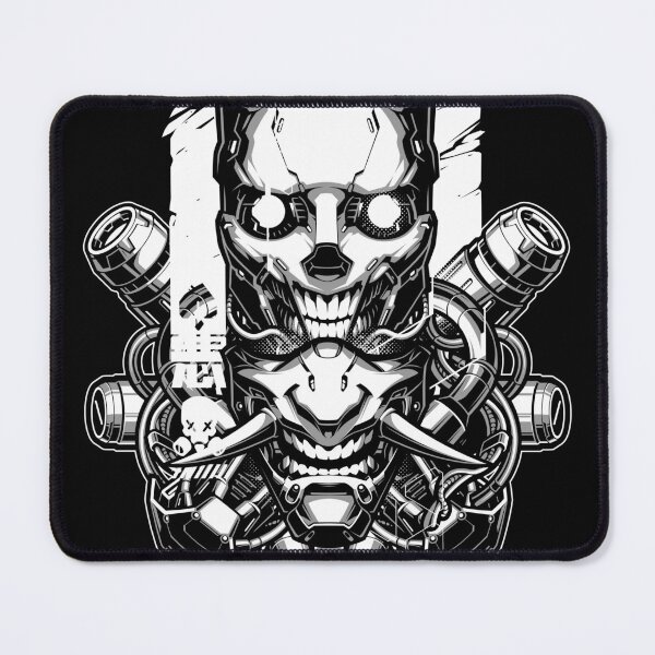 Item preview, Cyberpunk Mecha Skull Black and white designed and sold by Blackout  Brother.