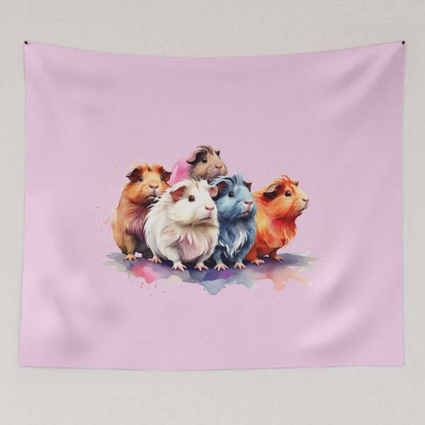 Item preview, Colorful guinea pigs - fluffy watercolor design designed and sold by Rose Design & Photos.
