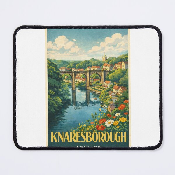 Item preview, Knaresborough River Nidd Yorkshire England Viaduct and Castle View designed and sold by Aryabek.