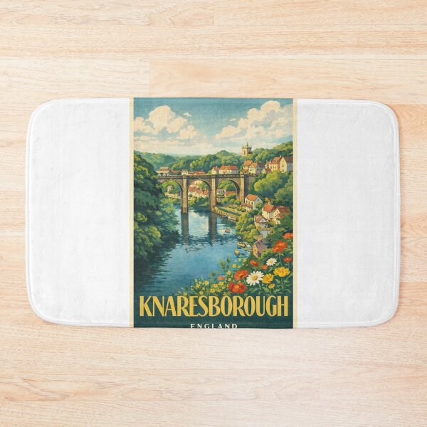 Item preview, Knaresborough River Nidd Yorkshire England Viaduct and Castle View designed and sold by Aryabek.
