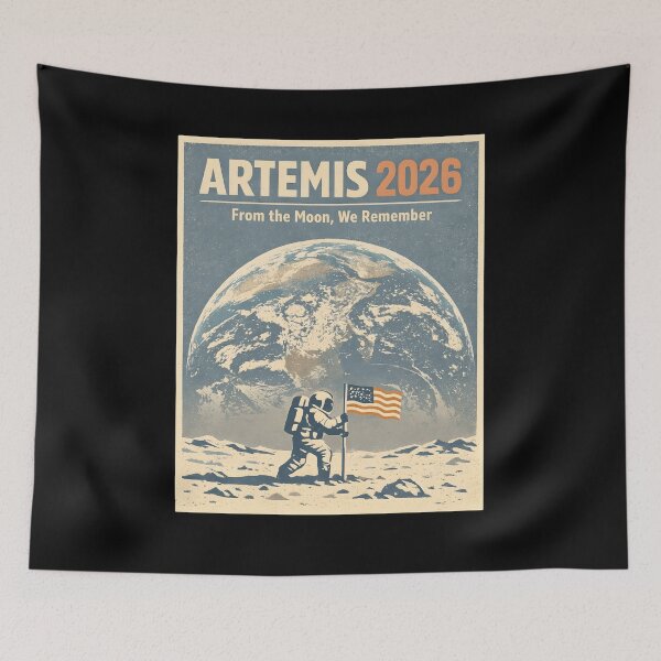 Item preview, From the Moon We Remember Artemis 2026 Retro NASA  designed and sold by JerdbordinShop.