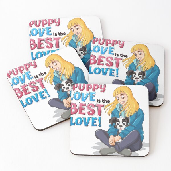 Item preview, Puppy Love is the Best Love - Cute Girl and Dog Illustration designed and sold by GenZFashion000.