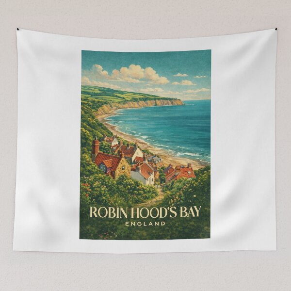Item preview, Robin Hoods Bay Yorkshire England North York Moors Coastal Cliffs designed and sold by Aryabek.
