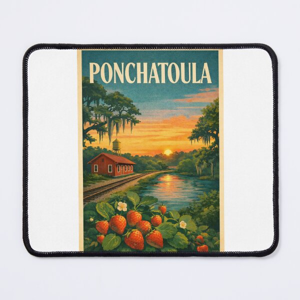 Item preview, Ponchatoula Tangipahoa Parish Louisiana Strawberry Fields Sunset Rail Scene designed and sold by Aryabek.
