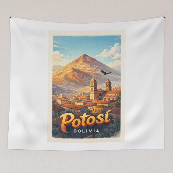Item preview, Potosi Cerro Rico Andes Bolivia Colonial City Skyline designed and sold by Aryabek.
