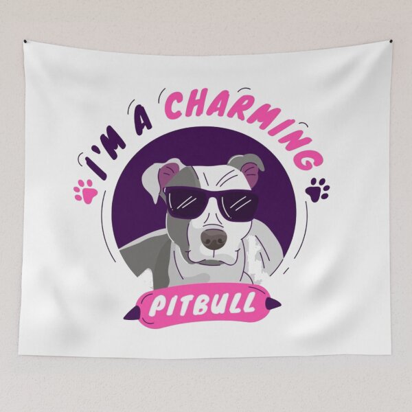 Item preview, I'm a Charming Pitbull - Cute Dog with Sunglasses Illustration designed and sold by GenZFashion000.