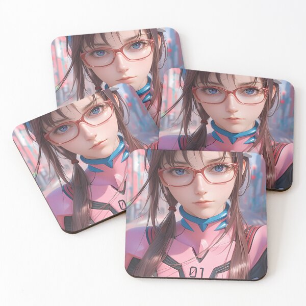Item preview, Makinami Mari Neon Genesis Evangelion Pink Suit Glasses Stare designed and sold by PMartistStudio.