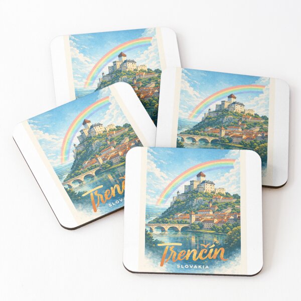 Item preview, Trencin Castle Vah River Slovakia Historic Town Skyline designed and sold by Aryabek.