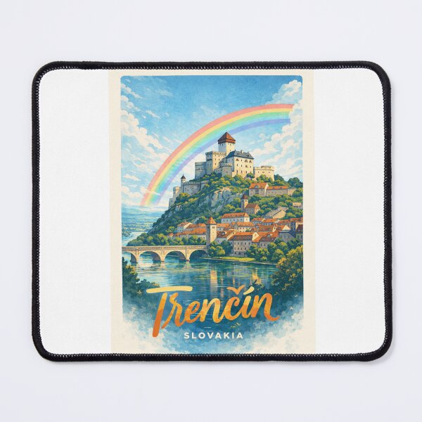Item preview, Trencin Castle Vah River Slovakia Historic Town Skyline designed and sold by Aryabek.