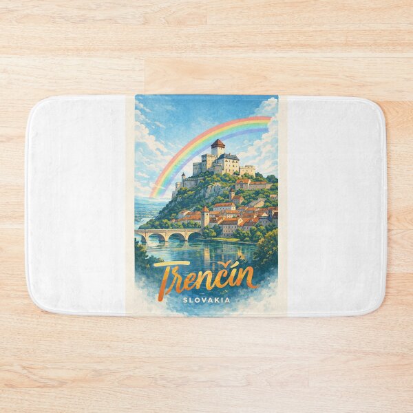 Item preview, Trencin Castle Vah River Slovakia Historic Town Skyline designed and sold by Aryabek.