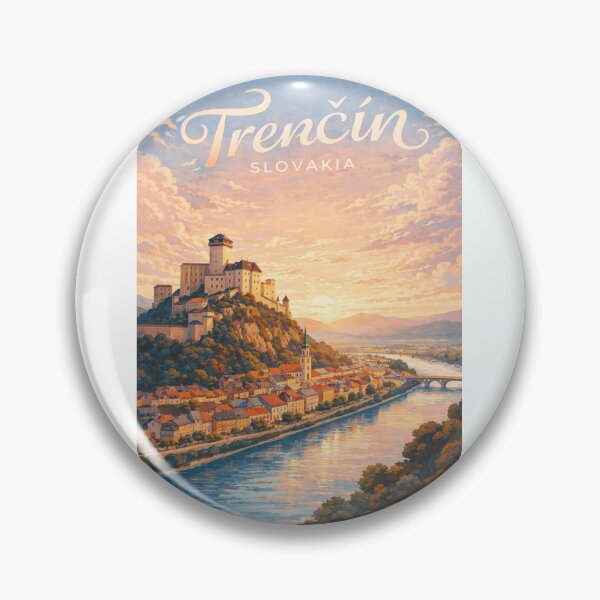 Item preview, Trenčín Castle and Váh River Sunset Trenčín Slovakia designed and sold by Aryabek.