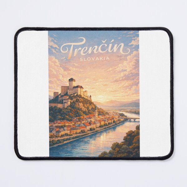 Item preview, Trenčín Castle and Váh River Sunset Trenčín Slovakia designed and sold by Aryabek.