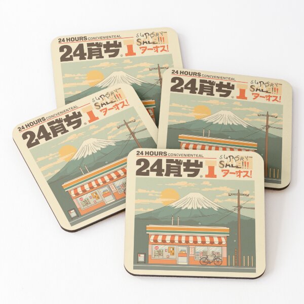 Item preview, Japanese Konbini Mountain — 24 Hours Retro Streetwear Graphic Tee designed and sold by RAWTHREAD77.