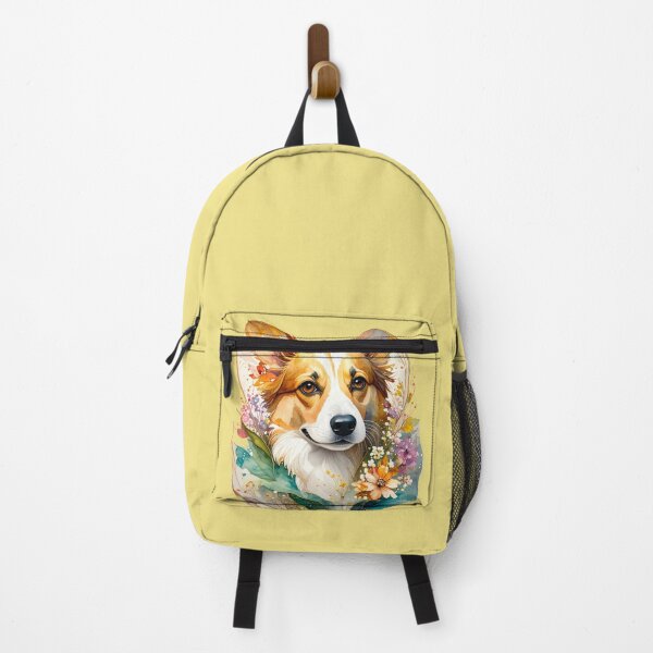 Item preview, Watercolor Corgi Portrait Floral Flowers Painterly Dog Art designed and sold by icemanphotos.