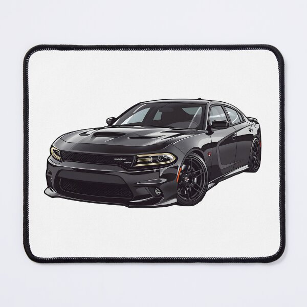 Item preview, Black Charger Modern American Muscle Sedan Sticker designed and sold by PalmixArt.