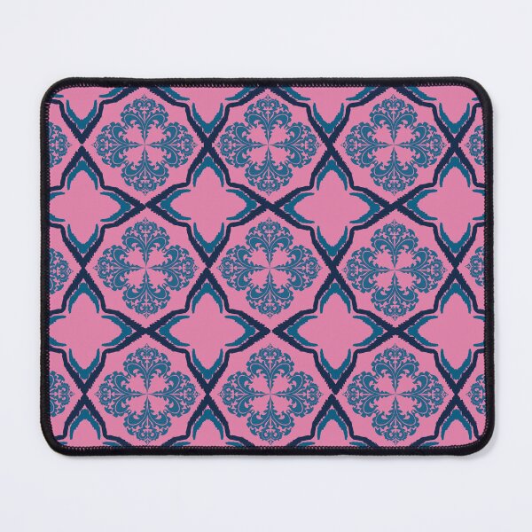 Item preview, Exquisite Pink and Navy ikat Damask pattern designed and sold by AdesignbyG.
