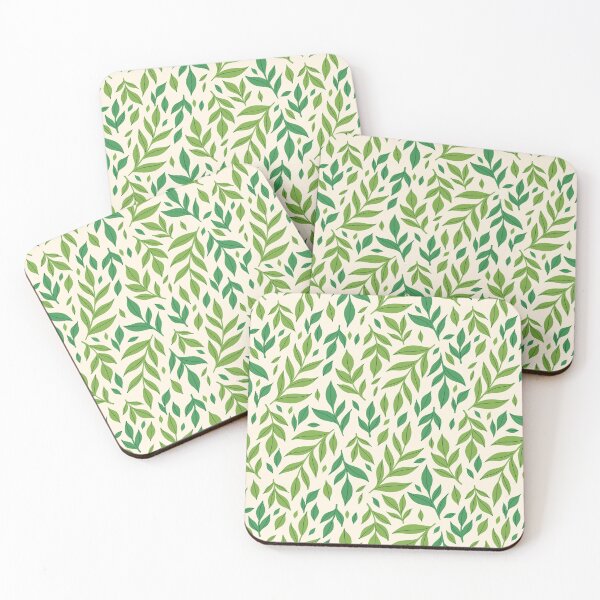 Item preview, pattern with green leaves designed and sold by burbura.