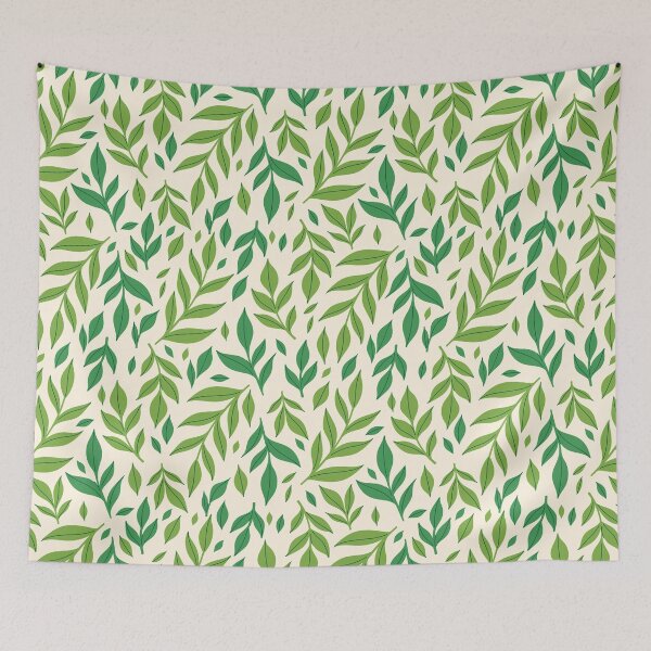 Item preview, pattern with green leaves designed and sold by burbura.