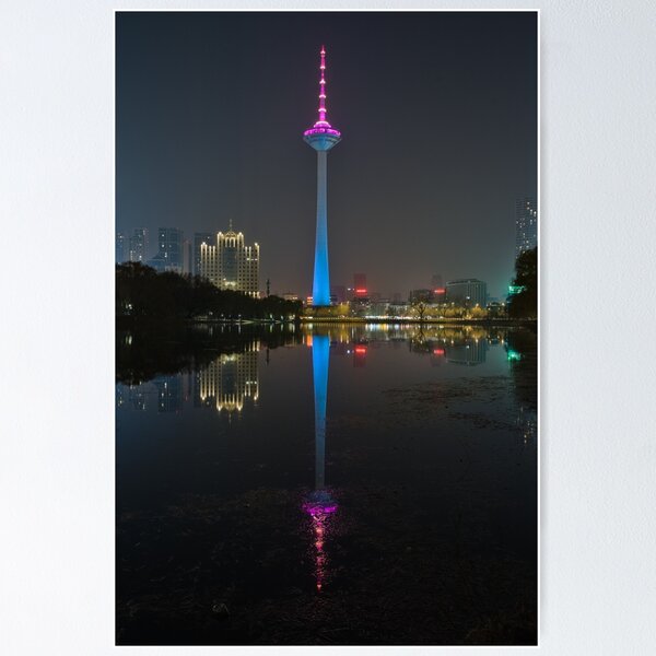 Item preview, Neon Reflections of Shenyang TV Tower on Diaoyu Lake designed and sold by YFS Visuals.
