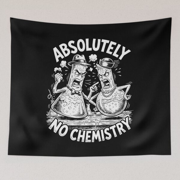 Item preview, Absolutely No Chemistry Angry Beaker Couple Funny Science designed and sold by graphixpolash.