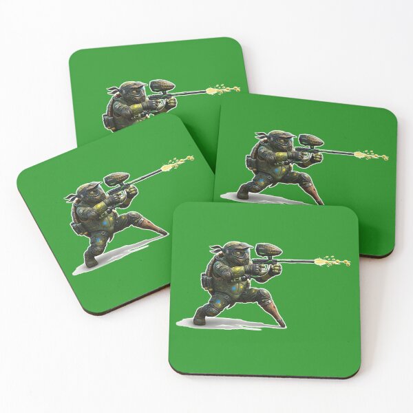 Item preview, Peg leg turtle engaging in paintball designed and sold by PaintballCrew.