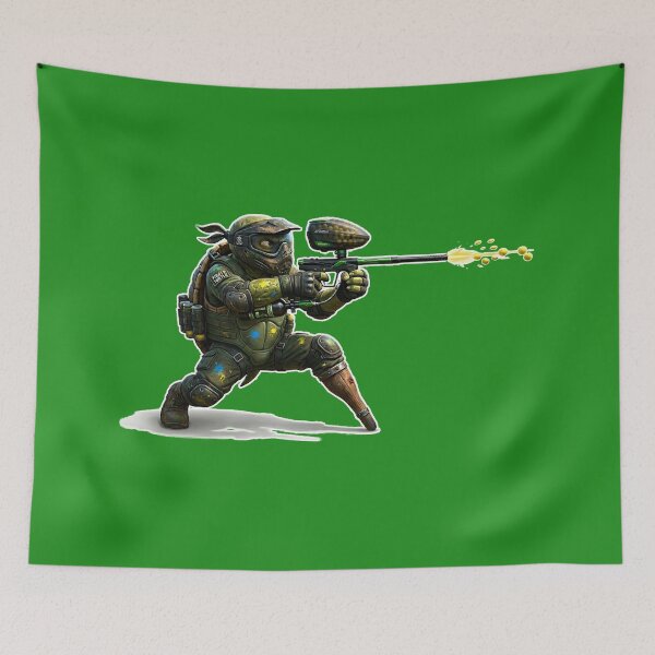 Item preview, Peg leg turtle engaging in paintball designed and sold by PaintballCrew.