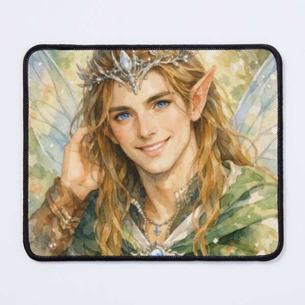 Item preview, Enchanted Forest Fairy Prince Watercolor Portrait designed and sold by Oonward2021.