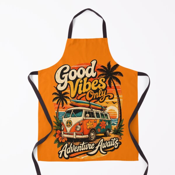 Item preview, Good Vibes Only Retro Surf Van 70s Summer Sunset designed and sold by DraftAndDoneArt.