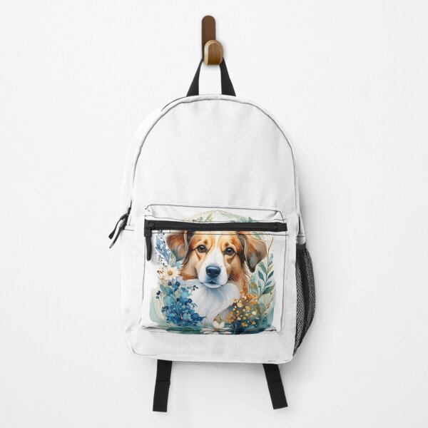 Item preview, Watercolor Corgi Portrait Floral Flowers Painterly Dog Art designed and sold by icemanphotos.
