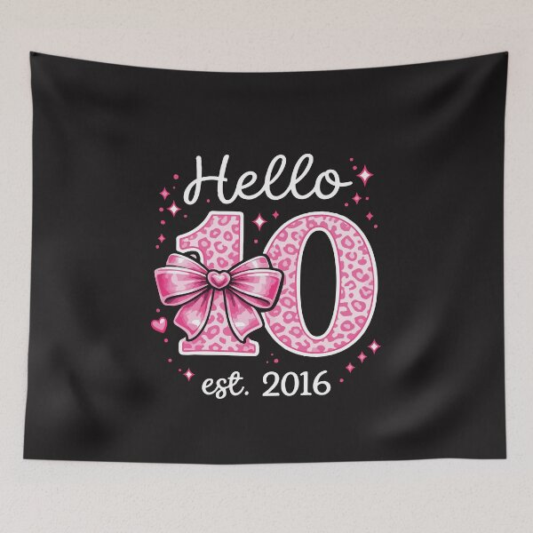 Item preview, Hello 10 Pink Bow 10th Birthday Girl Coquette Cute Age 10 Birthday Outfit Gift designed and sold by kiralynstration.