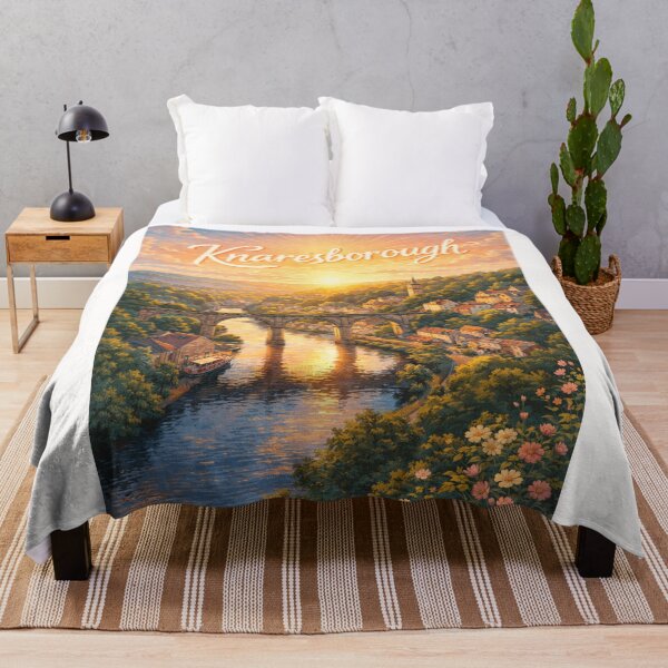 Item preview, Knaresborough Sunset Viaduct River Nidd North Yorkshire England designed and sold by Places On Earth.