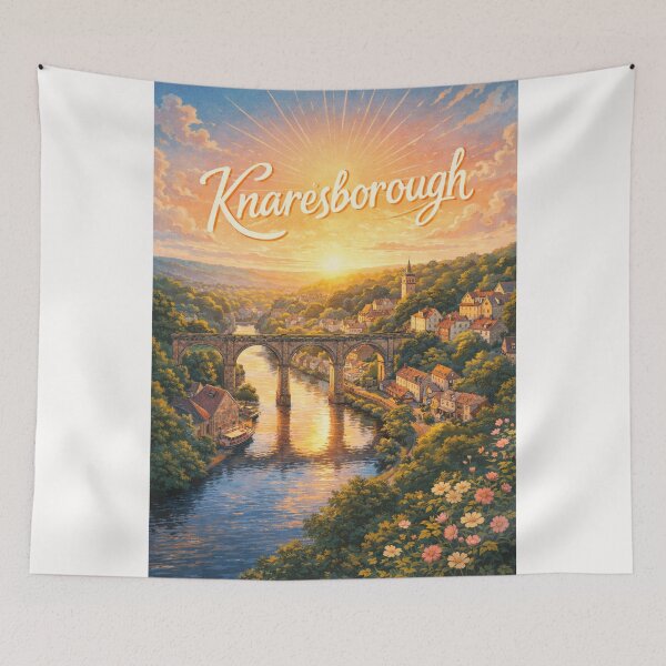 Item preview, Knaresborough Sunset Viaduct River Nidd North Yorkshire England designed and sold by Places On Earth.