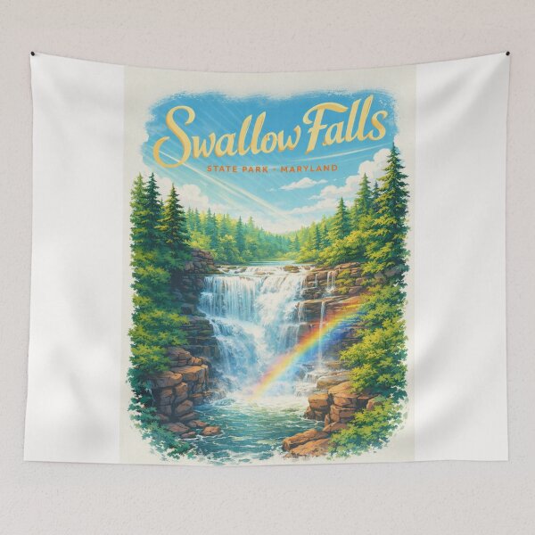 Item preview, Swallow Falls Rainbow Cascade Maryland Garrett County State Park designed and sold by Places On Earth.