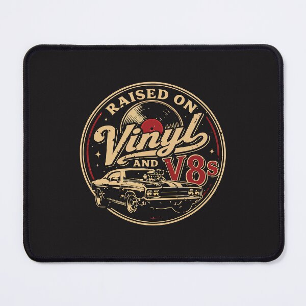 Item preview, Raised On Vinyl And V8s Retro Muscle Car Vintage Music Lover Classic Car Gift designed and sold by kiralynstration.