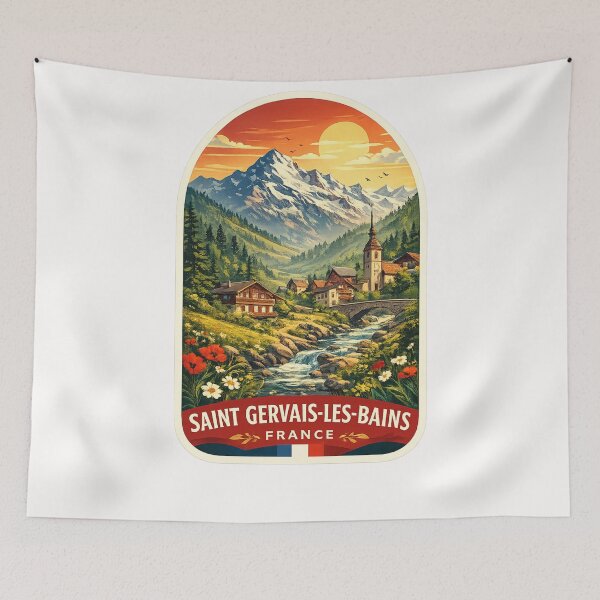 Item preview, Saint Gervais Les Bains Mont Blanc Alpine Village Haute Savoie France designed and sold by Places On Earth.