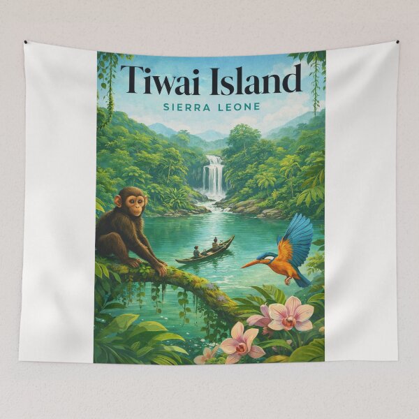 Item preview, Tiwai Island Moa River Southern Province Sierra Leone Wildlife Sanctuary designed and sold by Places On Earth.