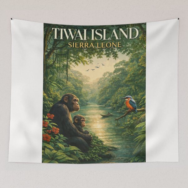 Item preview, Tiwai Island Moa River Upper Guinea Forest Sierra Leone Primate Habitat designed and sold by Places On Earth.