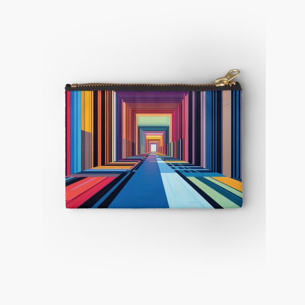 Item preview, Geometric Mirage – Colorful Op Art Optical Illusion Corridor designed and sold by AlgorithmiaArt.
