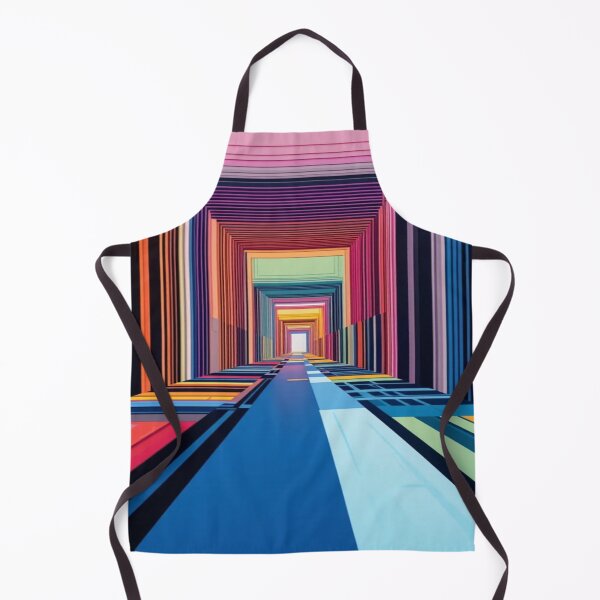 Item preview, Geometric Mirage – Colorful Op Art Optical Illusion Corridor designed and sold by AlgorithmiaArt.