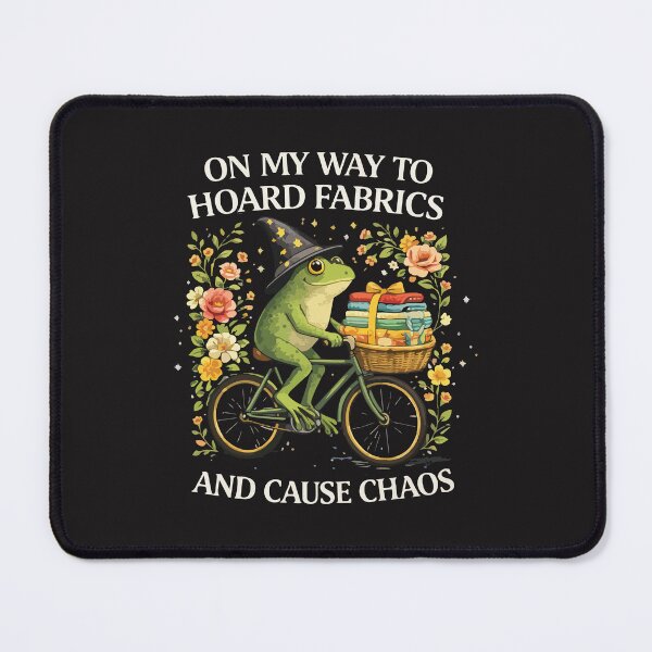 Item preview, Funny Sewing Frog Fabric Hoarder Quilter Gift On My Way To Hoard Fabrics Humor designed and sold by kiralynstration.