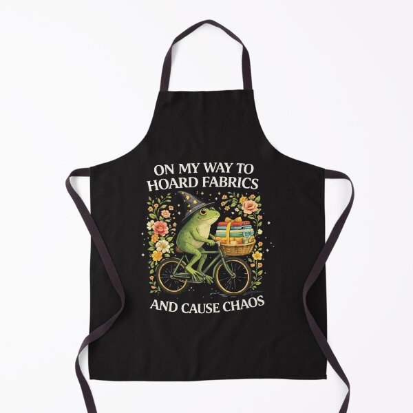 Item preview, Funny Sewing Frog Fabric Hoarder Quilter Gift On My Way To Hoard Fabrics Humor designed and sold by kiralynstration.