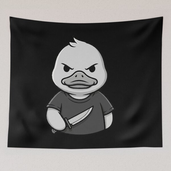 Item preview, Angry Duck Cartoon with Knife designed and sold by Junglenimals.