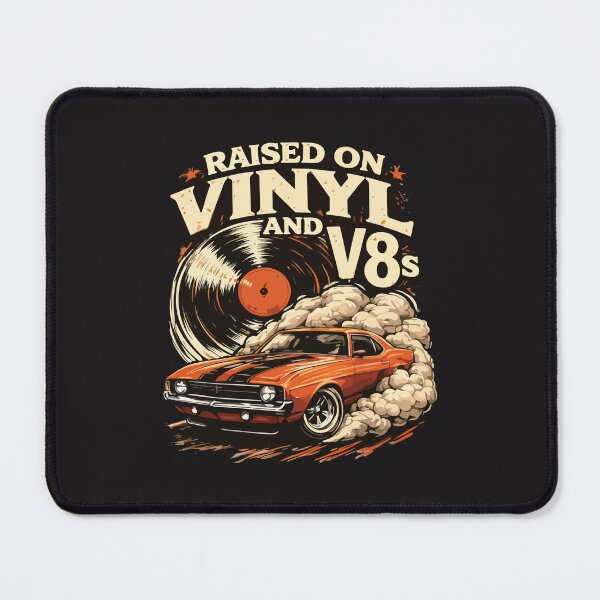 Item preview, Raised On Vinyl And V8s Retro Muscle Car Vintage Music Lover Classic Car Gift designed and sold by kiralynstration.