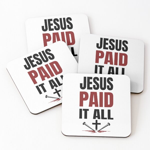 Item preview, Jesus Paid It All T-Shirt and Sticker Design: Christian Easter Graphic, Redemption & Sacrifice Quote, Religious Grace Apparel, Gospel Inspired Cross Nails Art designed and sold by Billium Halder.