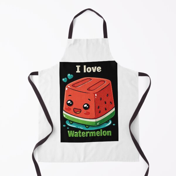 Item preview, Kawaii Block Watermelon Character on Black designed and sold by Piotrek0001.