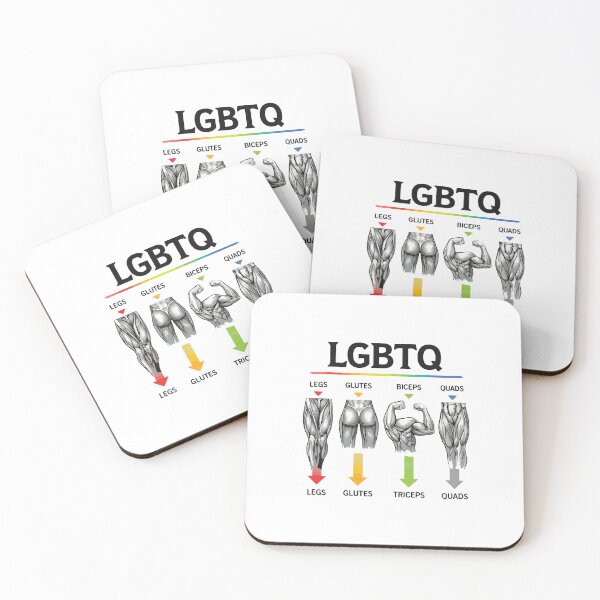 Item preview, LGBTQ Gym Legs Glutes Biceps Triceps Quads Funny Workout Pride Fitness Humor designed and sold by kiralynstration.